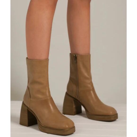 Foster Chunky Heel Ankle Boots – Women's Platform Midsole Square Toe – Size 5.5 - Picture 2 of 2